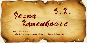 Vesna Kamenković vizit kartica